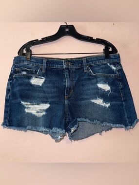 Joe’s Jeans Dark Blue Distressed Cut Off Shorts Size W 32